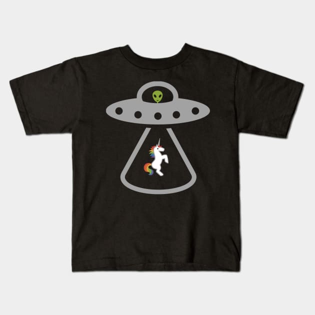 Alien and Unicorn Kids T-Shirt by MedleyDesigns67